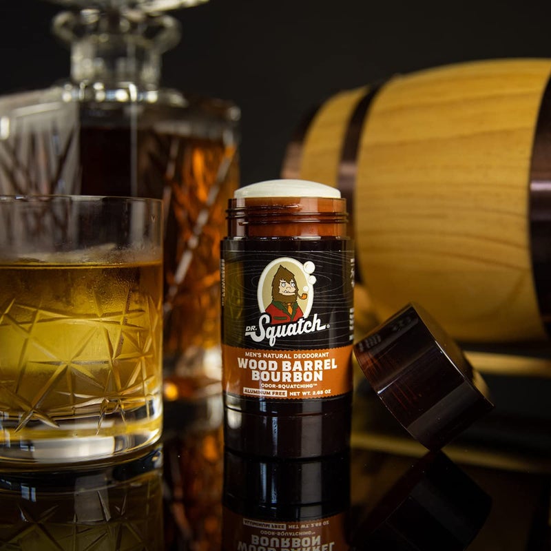 Dr. Squatch مزيل العرق الطبيعي للرجال من دكتور سكاتش - مزيل العرق للرجال خالي من الألمنيوم - رائحة برميل الخشب بوربون 2.65 أونصة (1 عبوة) - Image 4