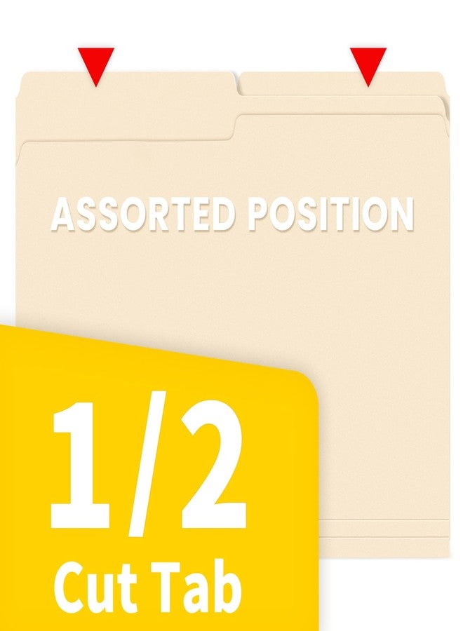 SUNEE File Folders, 30 Pack Manilla Folders 8.5 x 11, 1/2 Cut Tab for Easy Labeling and Organization, Durable Standard Paper for Home, Office, School Filing - Image 4