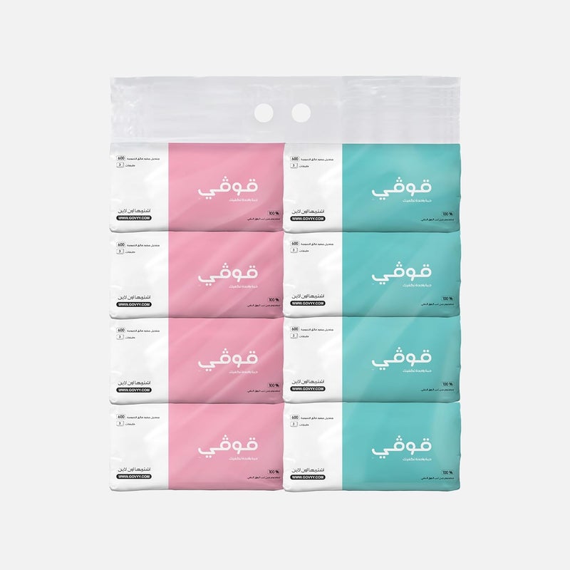 3 ply Facial Tissues -soft- Pack of 8 boxes x 600 Single Sheets 200 pulls per Box – Soft High Quality, Durable Tissues, with real cotton feels- for all skin types Ideal for Daily use - Image 1