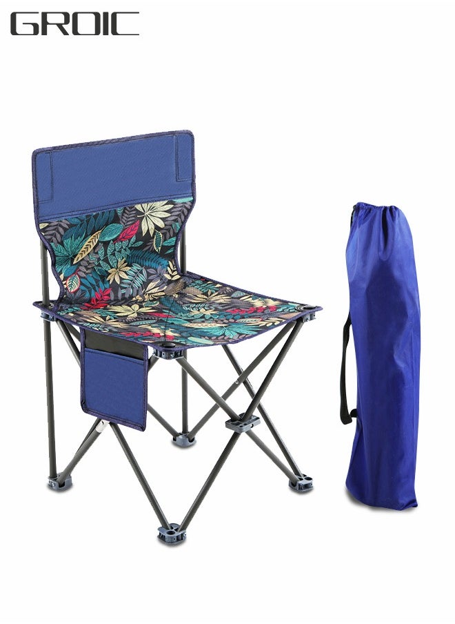 GROIC Portable Camping Chairs, Lawn Folding Chair Heavy Duty for Adults 200KG, Sports Fishing Chairs with Soft Foam Pad, Side Pockets, Compact Portable Chair for Beach, Fishing, Picnic,Indoor etc  - Image 1
