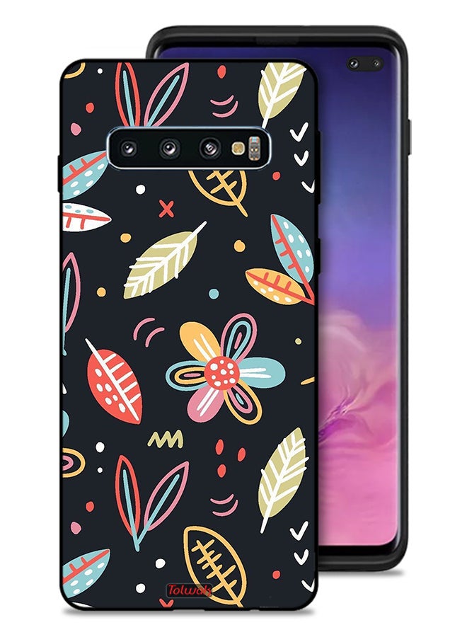 Tolwak Samsung Galaxy S10 Plus Protective Case Cover Flowers And Leaves Abstract Art - Image 1