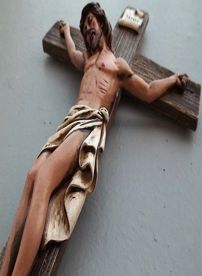 RAINBOW Jesus Christ on Cross Polyresin Wall Hanging Cross - Image 4