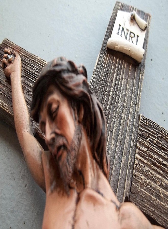RAINBOW Jesus Christ on Cross Polyresin Wall Hanging Cross - Image 2