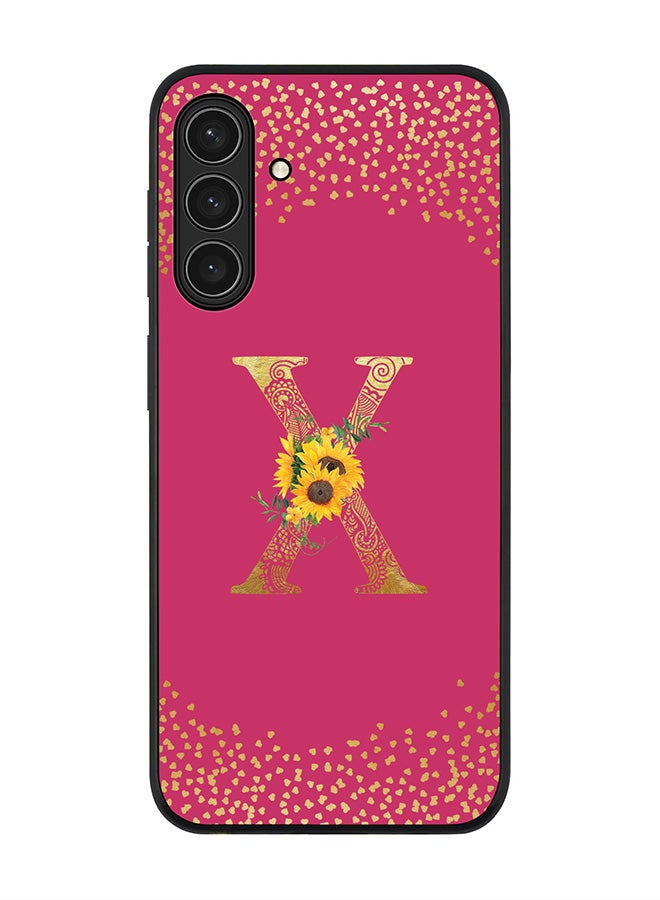 Stylizedd For Samsung Galaxy A17 / A17 4G Case,Slim fit Camera Protection, Shockproof Thin Phone cover  - Custom Floral Monogram - X ( Deep Pink )