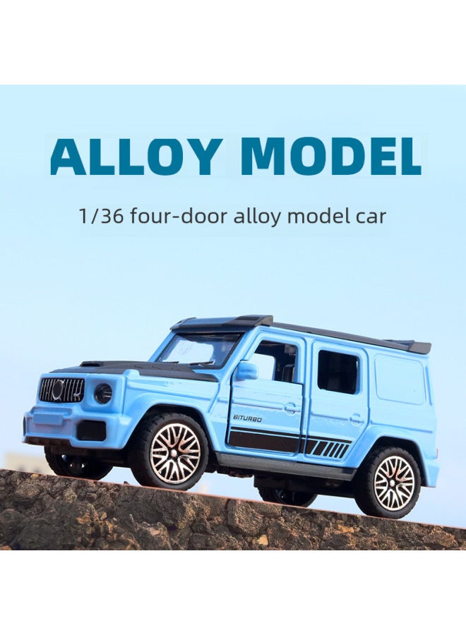 Bulk Packaged 136 Scale Realistic Alloy Car Model Four Door Children's Toy Suv Car Boys Off-road Ornament-Color:Bags-Four Door Special Blue  - Image 3