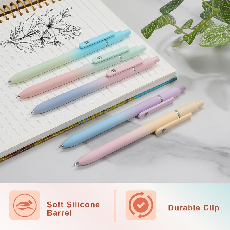 FIOVER 10pcs Gel Pens Black Ink Medium Point 0.7mm Pens Smooth Writing High-End Series Cute Ballpoint for Journaling Note Taking, Office School Supplies Gifts for Women and Men - Image 2