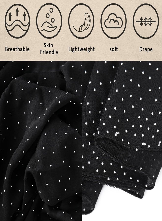 Ladiery Shawl and Wraps for Evening Dresses, Soft Sheer Chiffon Sparkly Rhinestone Wedding Scarf Formal Shawl Wraps for Women - Image 3