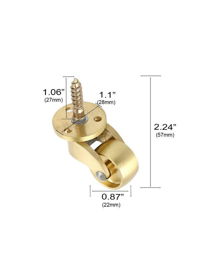 RZDEAL RZDEAL 2PCS Universal Caster Stem 360 Degree Rotation Brass Heavy Wheel Hardware Movable for Trunk Box Furniture Cabinet Sofa Trolley Chairs Bed  - Image 2