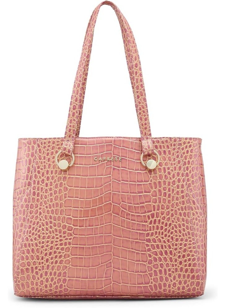 Caprese Miranda Tote Bag, Large-Pink | Stylish Handbag for Women | Spacious, Versatile Office & Daily Essentials Tote | Top Zip Closure - Image 1