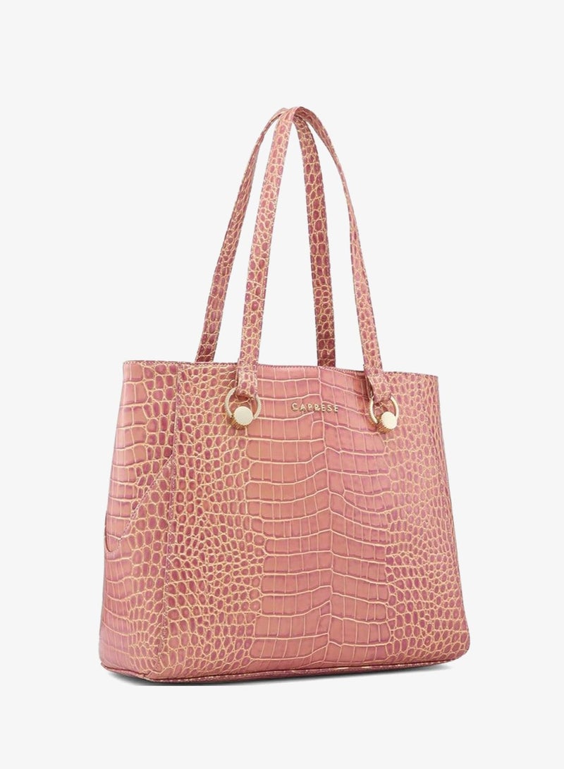 Caprese Miranda Tote Bag, Large-Pink | Stylish Handbag for Women | Spacious, Versatile Office & Daily Essentials Tote | Top Zip Closure - Image 5