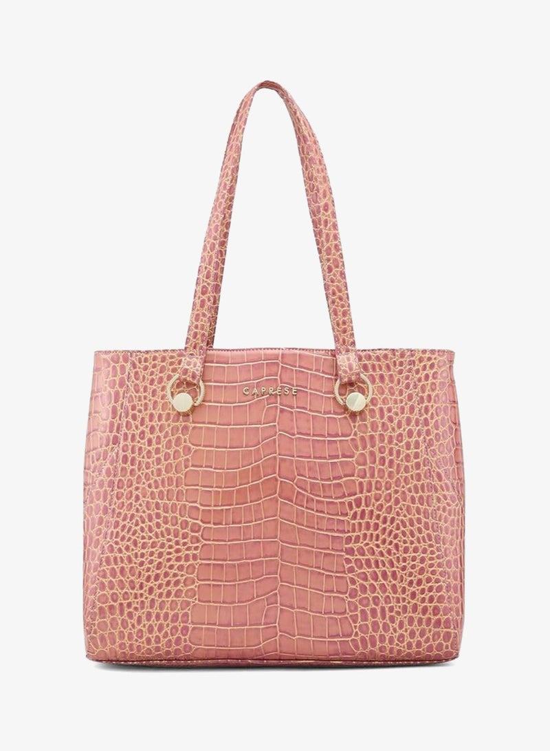 Caprese Miranda Tote Bag, Large-Pink | Stylish Handbag for Women | Spacious, Versatile Office & Daily Essentials Tote | Top Zip Closure - Image 1