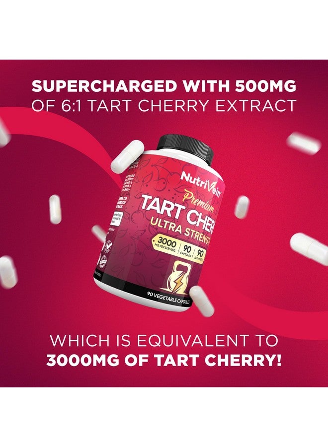 Nutrivein Nutrivein Premium Tart Cherry Capsules 3000mg: Ultra Strength Tart Cherry Extract Supplement for Post-Athletic Recovery, Detox, Rest, & Mobility - Image 3