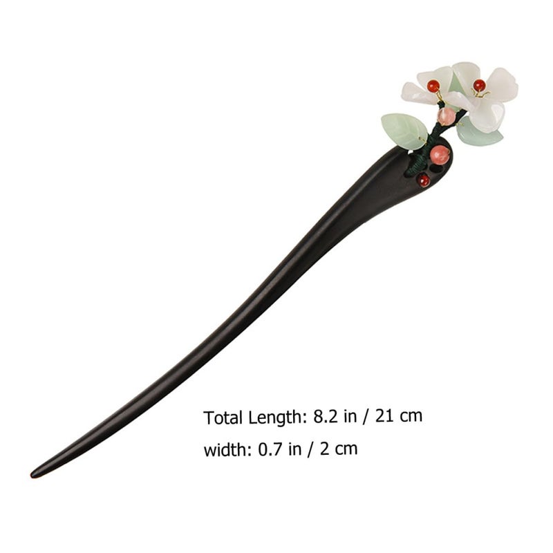 FENICAL Chinese Hair Stick Floral Vintage Hair Chopsticks Black Ebony Wood for Women Traditional Hanfu - Image 2