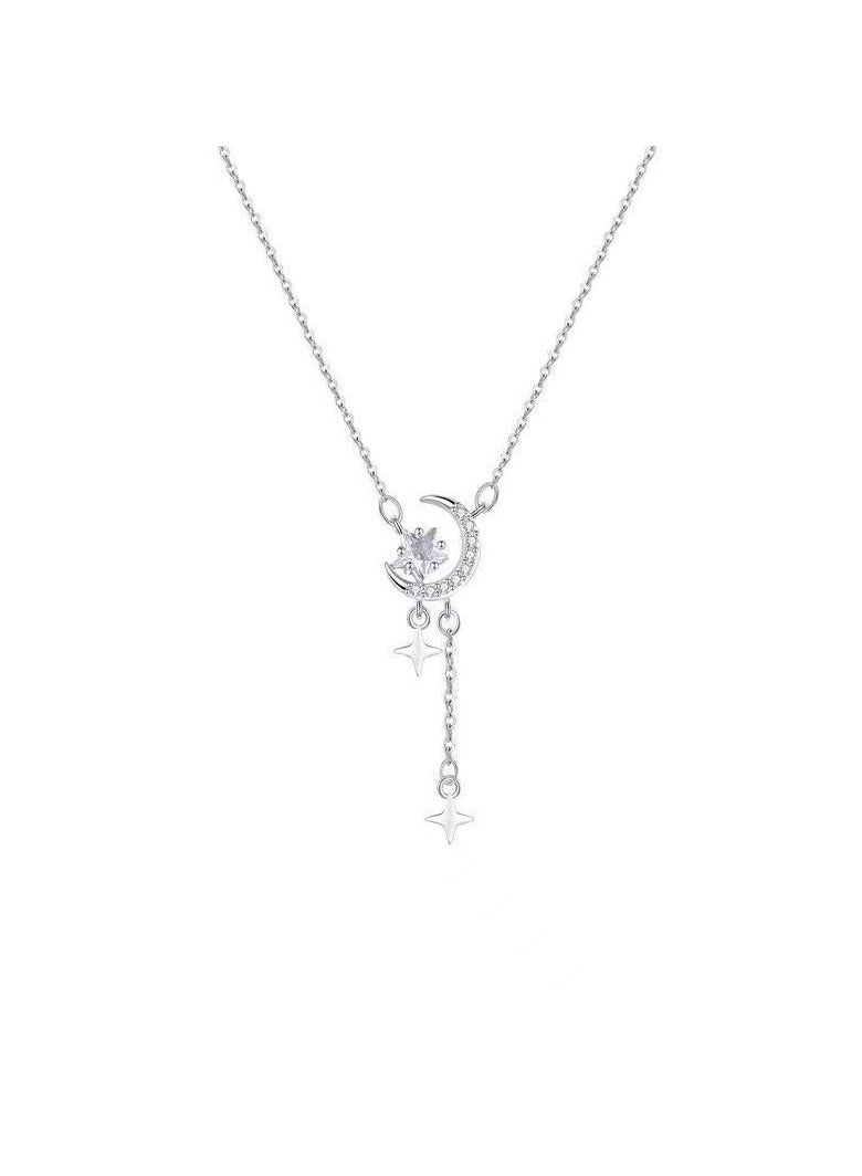 Goolsky Moon & Star Tassel Necklace – Dainty Women’s Pendant Choker, Elegant Gift for Girlfriend, Minimalist Romantic Jewelry  - Image 4