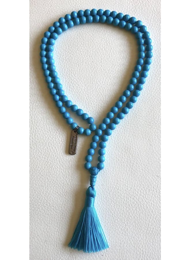 Gemstone Mala Beads Necklace Bead Sizes 6,8,10mm Mala Bracelet, Buddha Necklace, Blessed & Energized Handmade 108+1 Prayer Beads, Comes w/Velvet Pouch (Turquoise, 6 mm)  - Image 5
