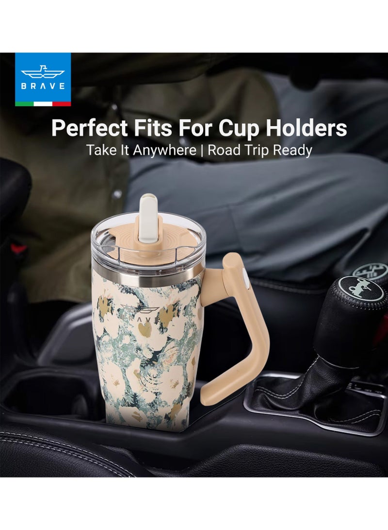 Brave 950ml Insulated Stainless Steel Travel Mug 180° Rotating Handle – Hot or Cold Drinks - Image 5