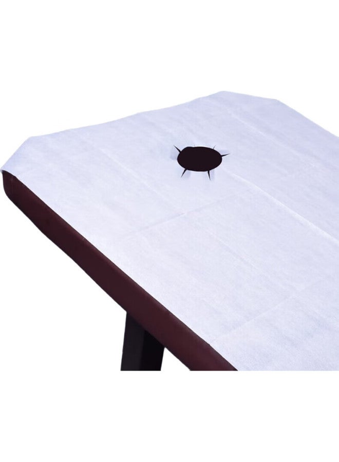 JAJALIN Disposable Bed Sheet For Beauty Salon, 80*180Cm, White, Single Bed Mat, Massage And Foot Bath, Non-Woven Fabric With Holes, 100 Pieces - Image 2