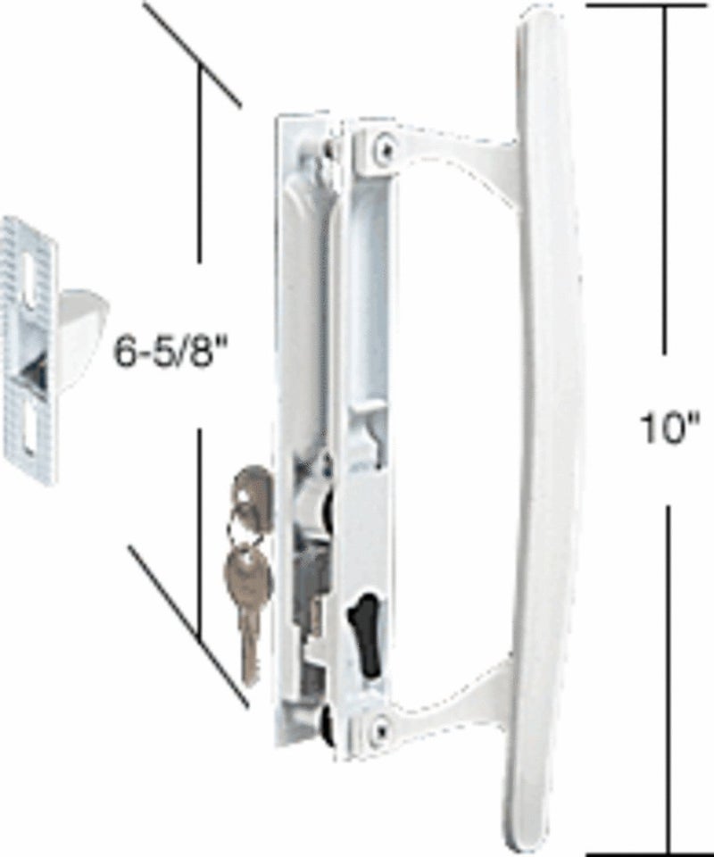 Prime-Line مجموعة مقبض باب زجاجي منزلق من برايم لاين، 6-5/8 بوصة، مصنوعة من المعدن، تصميم خطاف، مدمج (عبوة فردية) - Image 3