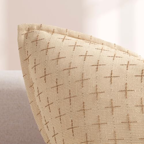 ZWJD Pillow Covers 18x18 Set of 2 Soft Polyester Textured Pillow Covers with Stylish Flange Edge Cozy Farmhouse Throw Pillows for Couch Bed Sofa Living Room - Image 3