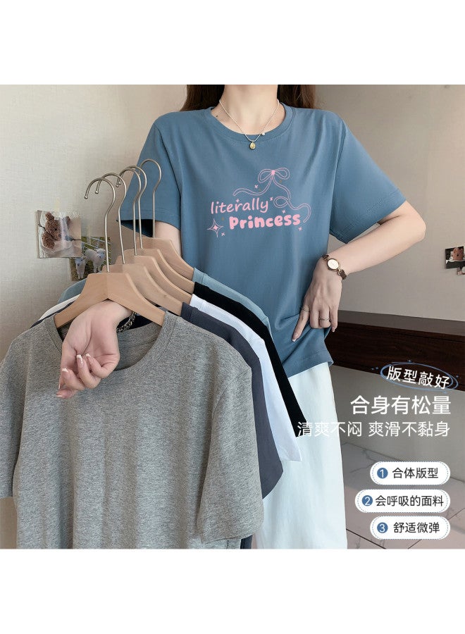 Your Sun Women'S Pure Cotton T-Shirt Short Sleeve Top Loose Fit Printed Casual Tee Women'S Base Layer Shirt - Image 3