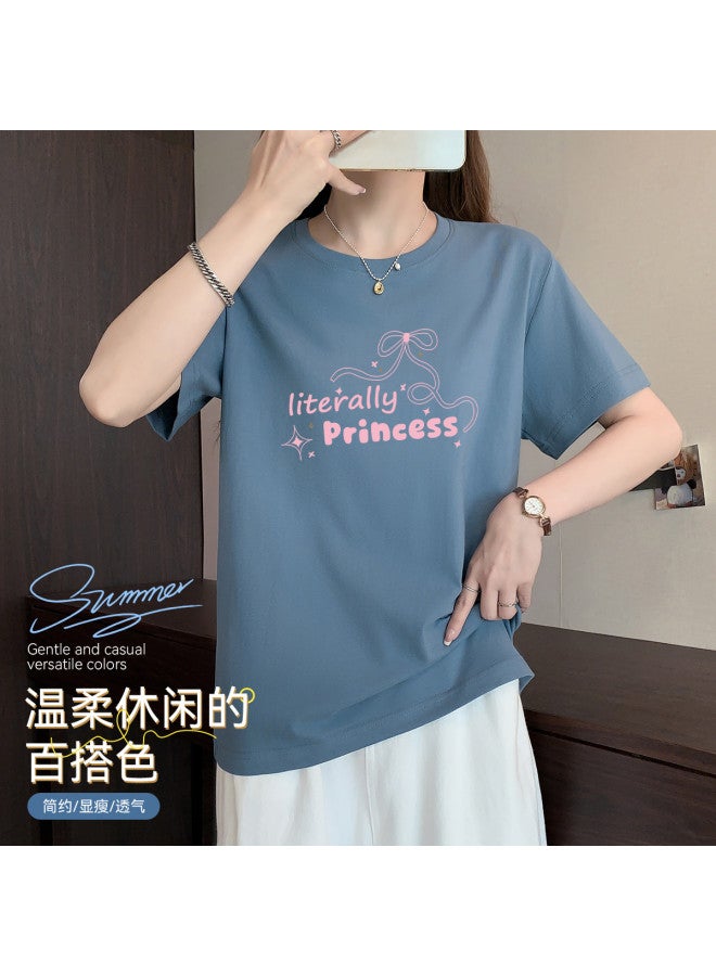 Your Sun Women'S Pure Cotton T-Shirt Short Sleeve Top Loose Fit Printed Casual Tee Women'S Base Layer Shirt - Image 5