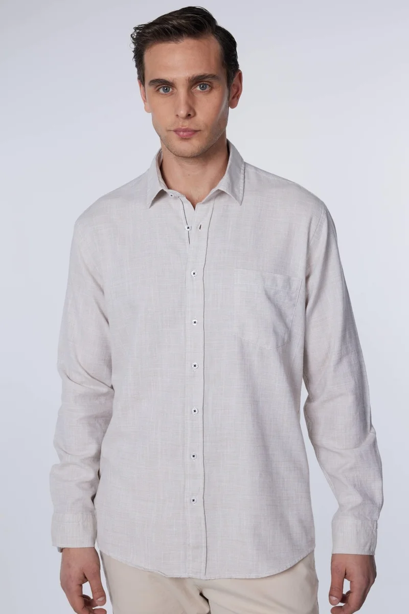 تودورس Classic Fit Long Sleeve Linen Plain Green Men's Shirt
