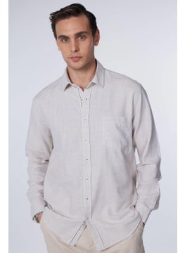 Tudors Classic Fit Long Sleeve Linen Plain Green Men's Shirt  - Image 2