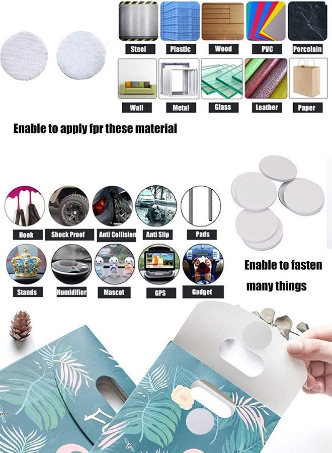 12pcs Adhesive Tape Sticky Back Hook Loop Dots Double Sided Industrial Strength Heavy Duty Rug Carpet Gripper Pad Mounting Tape for Wall Decor or Tools Hanging - Image 2