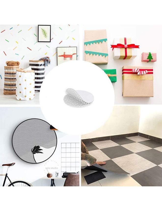 12pcs Adhesive Tape Sticky Back Hook Loop Dots Double Sided Industrial Strength Heavy Duty Rug Carpet Gripper Pad Mounting Tape for Wall Decor or Tools Hanging - Image 3