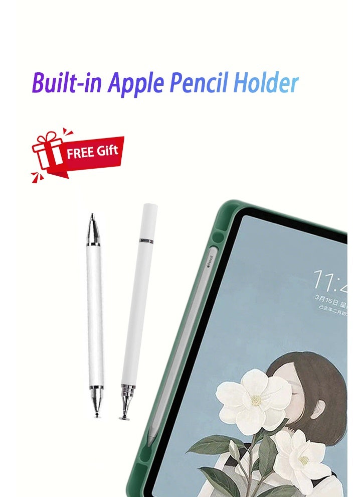 حافظة لوحة مفاتيح سحرية لجهاز iPad Air 11 بوصة (M2) وiPad Pro 11 بوصة (الجيل الأول/الثاني/الثالث/الرابع)، حافظة لوحة مفاتيح لجهاز iPad Air 10.9 بوصة الجيل الرابع/الخامس، غطاء لوحة مفاتيح لجهاز iPad مع مجموعة ماوس مغلفة بجلد مضاد للسقوط مع فتحة قلم مدمجة وغطاء قلاب وإيقاظ ذكي/مجموعة هدايا بقيمة 89 درهمًا إماراتيًا - هدايا مجانية واقي شاشة 2 في 1/واقي غبار الصحراء/قلم كتابة/متوافق مع الجلد - أخضر - Image 5