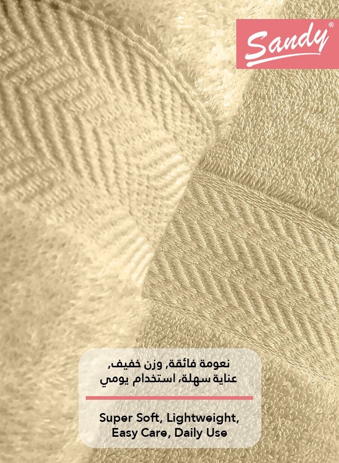 ساندي منشفة يد فاخرة بجودة الفنادق مصنوعة من القطن بنسبة 100% مصنوعة في مصر - 600 غرام لكل متر مربع، ناعمة وسريعة الجفاف وعالية الامتصاص (4 قطع - 40 × 70 سم) - بيج تان - Image 5