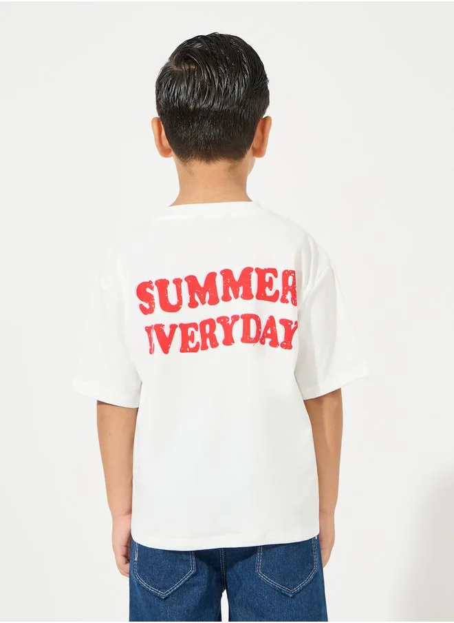 Styli Oversized Slogan Print T-Shirt