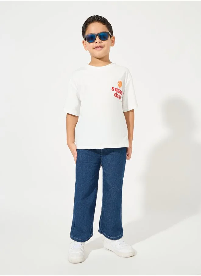 Styli Oversized Slogan Print T-Shirt