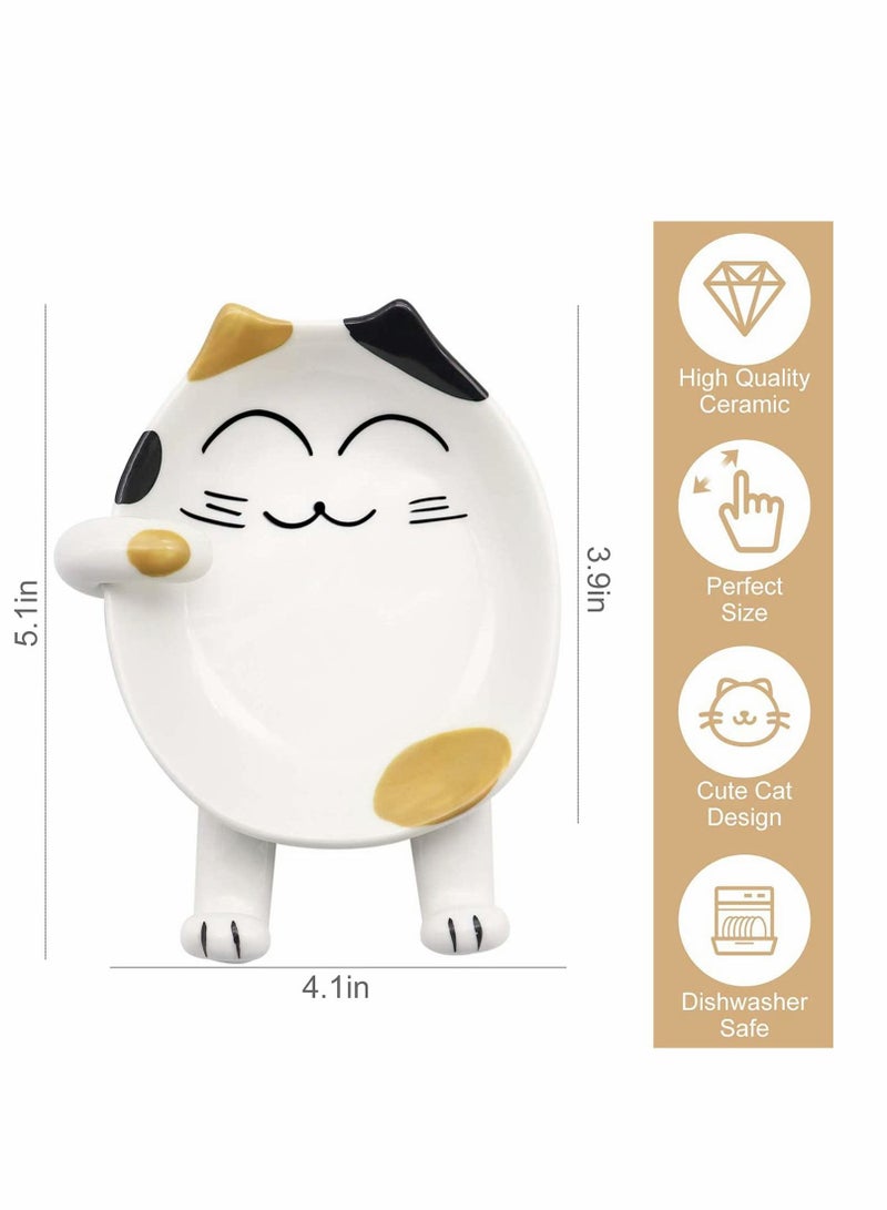 KASTWAVE Spoon Rest for Kitchen, Ceramic Cute Cat Spoon Holder for Cooking, Counter, Stove Top, Utensil Holder, Coffee Spoon Rest, Kitchen Decor, Cute Novelty Gift for Cat Lover - Image 4