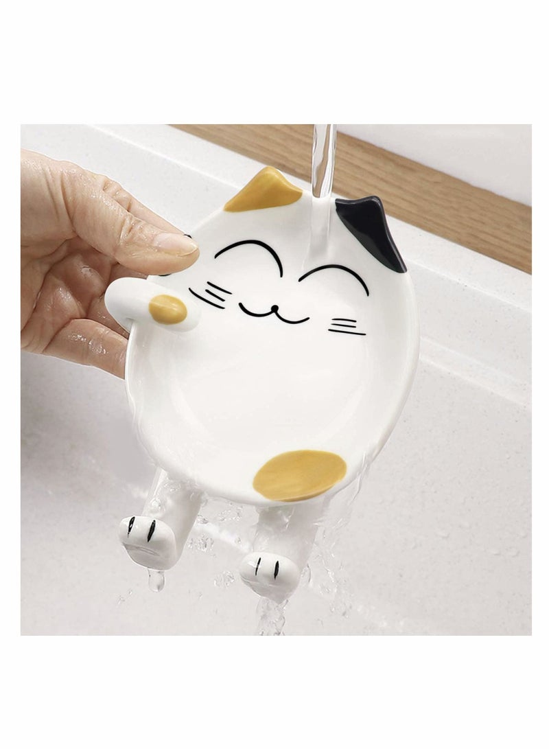 KASTWAVE Spoon Rest for Kitchen, Ceramic Cute Cat Spoon Holder for Cooking, Counter, Stove Top, Utensil Holder, Coffee Spoon Rest, Kitchen Decor, Cute Novelty Gift for Cat Lover - Image 5