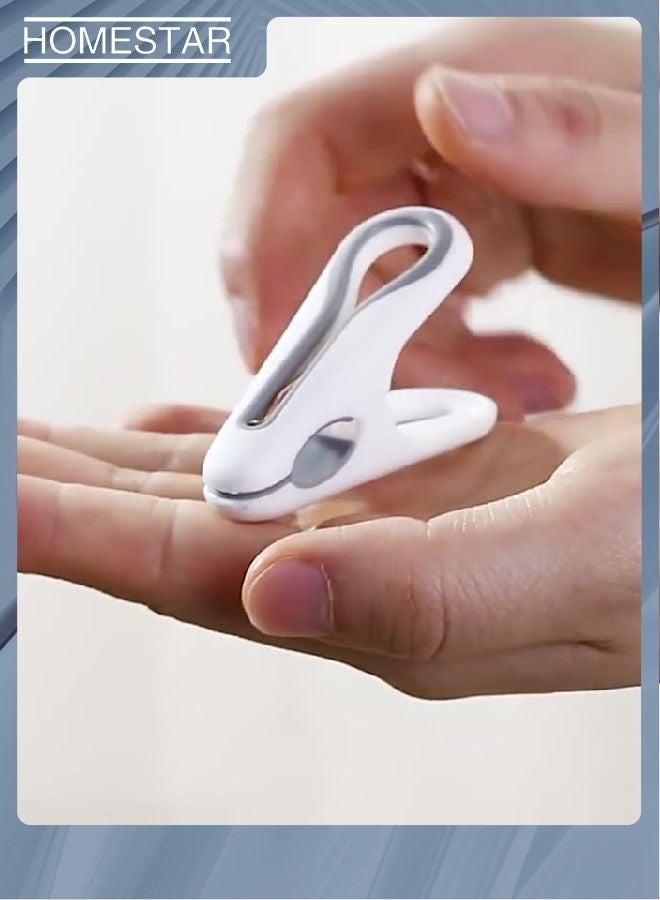 HOMESTAR 12 Pieces Cloth Clips Hanger Clips, Clothes Pants Hanger Clips, Plastic Finger Clips, Clothing Line Clips Pegs, for Kitchen Outdoor Trip, Air-Drying Clothing Pin Set - Image 4