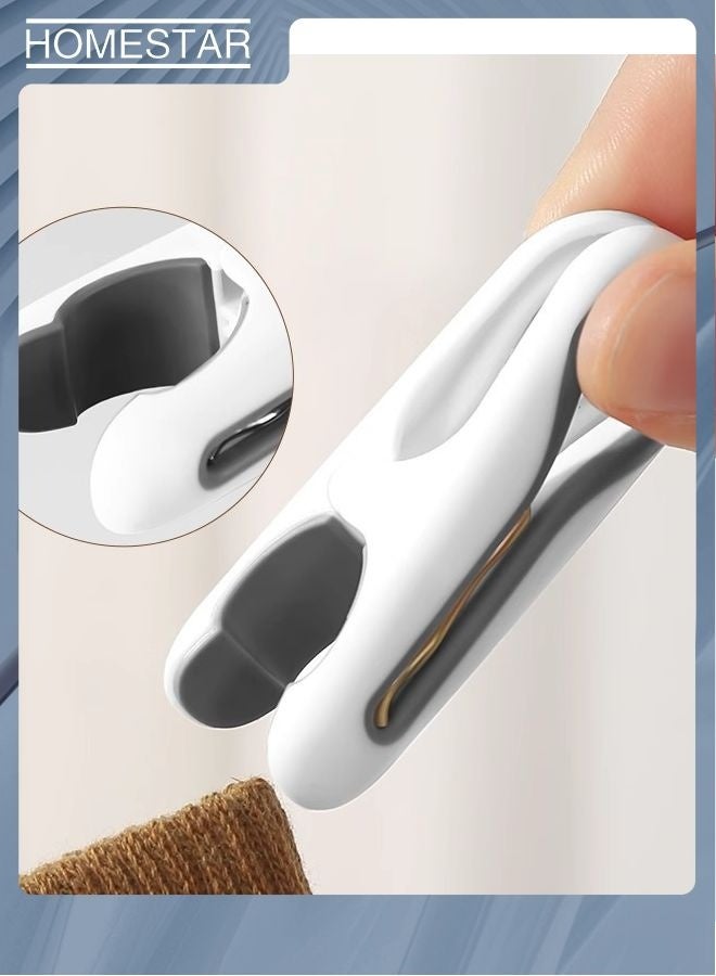 HOMESTAR 12 Pieces Cloth Clips Hanger Clips, Clothes Pants Hanger Clips, Plastic Finger Clips, Clothing Line Clips Pegs, for Kitchen Outdoor Trip, Air-Drying Clothing Pin Set - Image 5