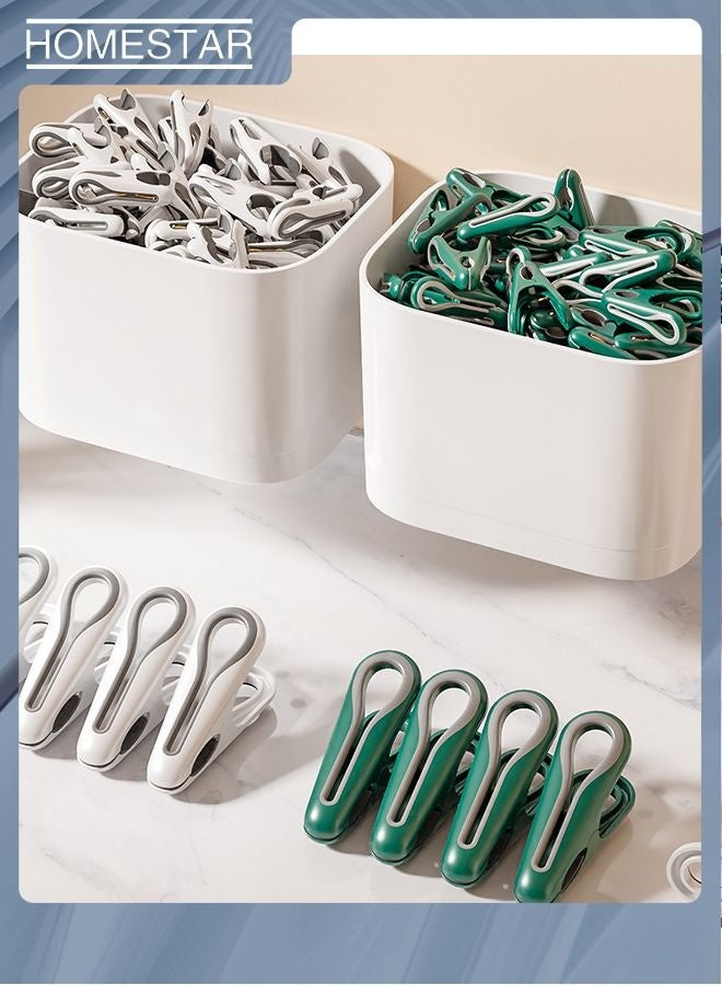 HOMESTAR 12 Pieces Cloth Clips Hanger Clips, Clothes Pants Hanger Clips, Plastic Finger Clips, Clothing Line Clips Pegs, for Kitchen Outdoor Trip, Air-Drying Clothing Pin Set - Image 3