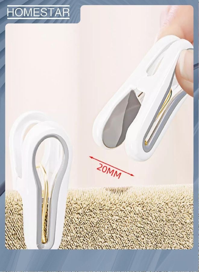 HOMESTAR 12 Pieces Cloth Clips Hanger Clips, Clothes Pants Hanger Clips, Plastic Finger Clips, Clothing Line Clips Pegs, for Kitchen Outdoor Trip, Air-Drying Clothing Pin Set - Image 2