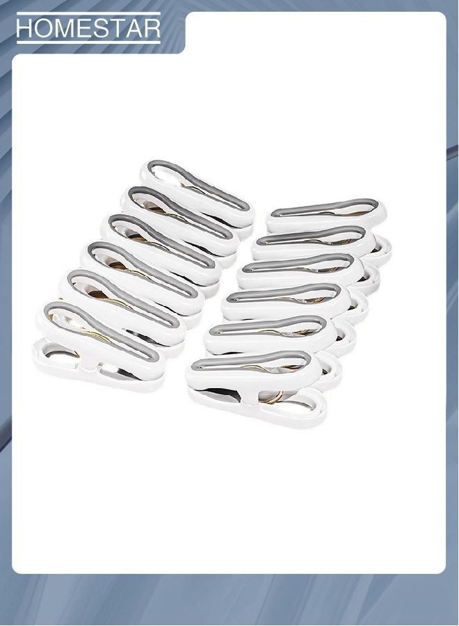 HOMESTAR 12 Pieces Cloth Clips Hanger Clips, Clothes Pants Hanger Clips, Plastic Finger Clips, Clothing Line Clips Pegs, for Kitchen Outdoor Trip, Air-Drying Clothing Pin Set - Image 1