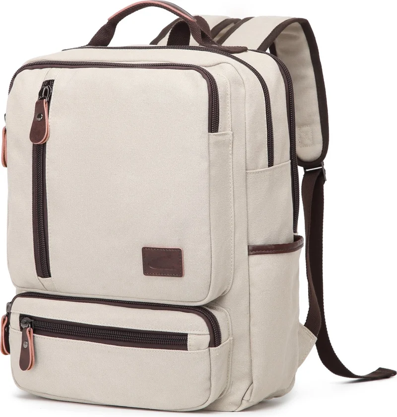 C-Active Canvas Fabric Large Size Backpack 1260 Beige