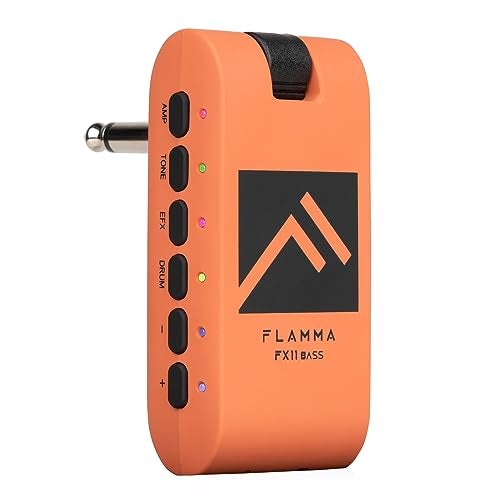 FLAMMA مضخم صوت سماعات FLAMMA المحمولة مع 28 إيقاع درام و 7 نماذج مضخمات وتأثيرات مدمجة و 5 ألوان نغمة ودعم بلوتوث وتسجيل وتشغيل صوت USB ووظيفة OTG قابلة للشحن - Image 1