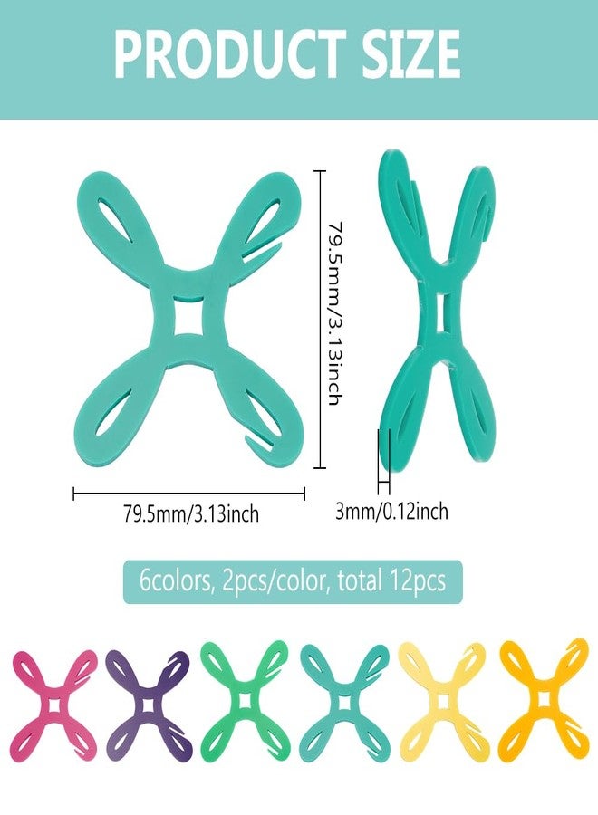 BENECREAT 12Pcs 6 Colors Small Yarn Bobbins, Colorful Acrylic Yarn Winder Cross Stitch Bobbin Organizer Thread Knitting Sewing Crochet Weave Winder Tool for Knitting Sewing, 3x3inch - Image 2