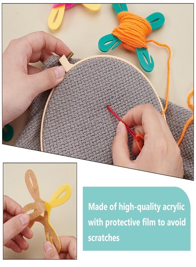 BENECREAT 12Pcs 6 Colors Small Yarn Bobbins, Colorful Acrylic Yarn Winder Cross Stitch Bobbin Organizer Thread Knitting Sewing Crochet Weave Winder Tool for Knitting Sewing, 3x3inch - Image 4