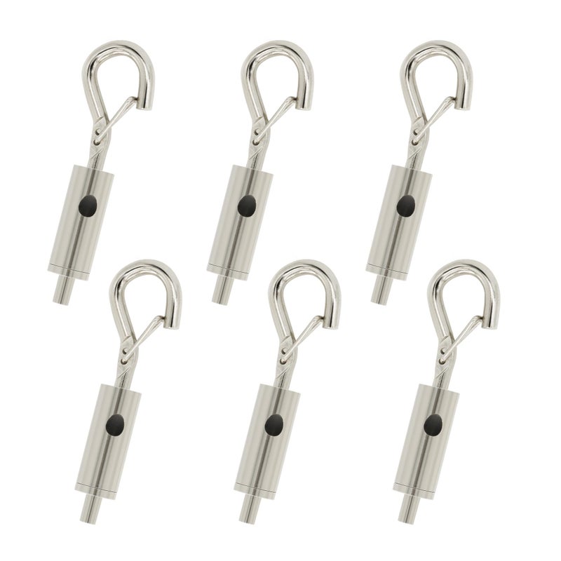 YQL Portable Hook Eye Turnbuckle Tension for 116332 Galvanized 304316 Stainless Steel Cable Guide Wire Rope light hanging Suspension Accessories Pack6