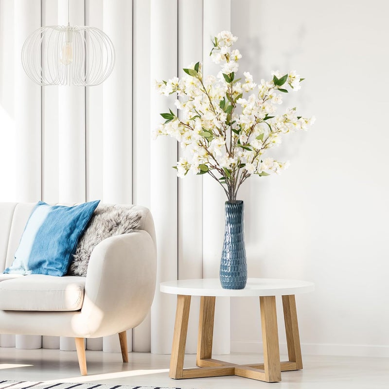 Sggvecsy Artificial Cherry Blossom Flowers 3 Pcs Faux Cherry Blossom Stems Faux Silk Cherry Blossom Branches 354 Fake Flowers Long Stems for Vase Arrangements Home Wedding Table Decor White - Image 5