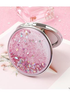 Rozino Compact Flower Mirror For Women, Round Mini Pocket Makeup Mirror For Purse, Cute Floral Portable Folding Travel Mirror  - Image 1