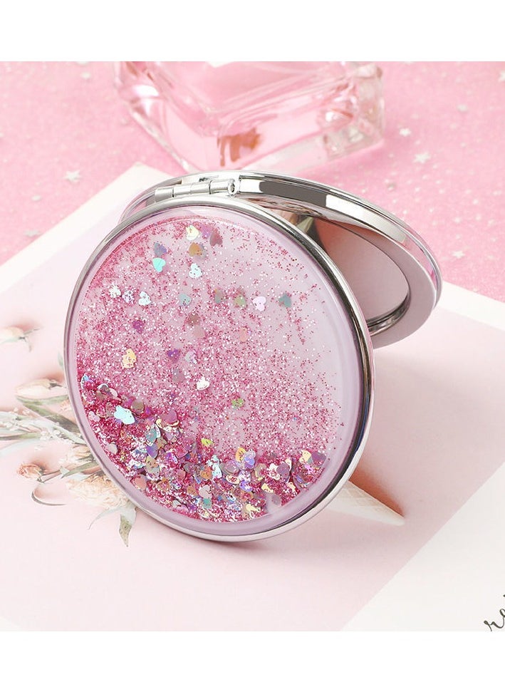 Rozino Compact Flower Mirror For Women, Round Mini Pocket Makeup Mirror For Purse, Cute Floral Portable Folding Travel Mirror  - Image 3