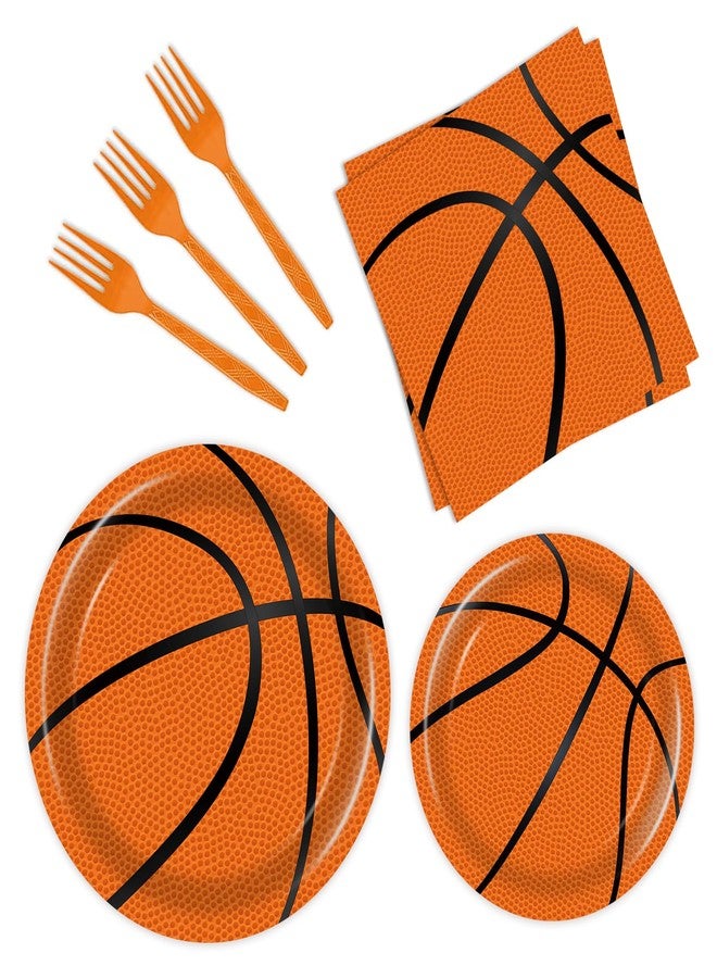 BQK 96 Pcs Basketball Plates & Napkins - Party Supplies, Birthday Decorations, Party Favors for Kids - Image 1