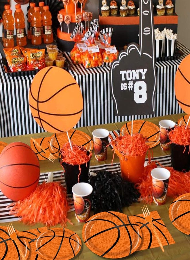 BQK 96 Pcs Basketball Plates & Napkins - Party Supplies, Birthday Decorations, Party Favors for Kids - Image 3